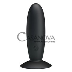 Основне фото Анальна вібропробка на присосці Pretty Love Butt Plug Massager чорна 11 см