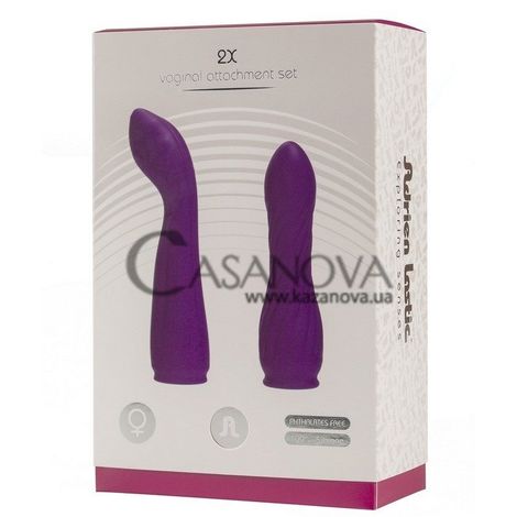 Основное фото Насадки для вибратора AD-2X Vaginal set фиолетовые 16 см