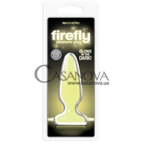 Основне фото Анальна пробка, що світиться з присоскою Firefly Pleasure Plug жовта 10 см
