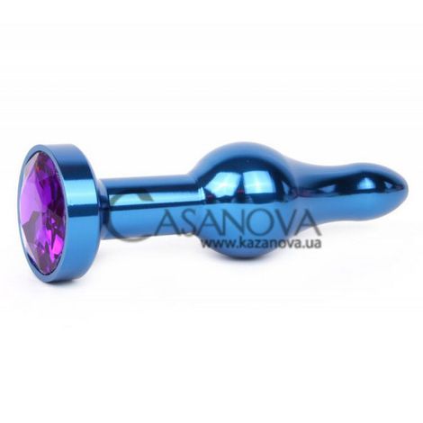 Основное фото Анальная пробка Anal Jewelry Plugs синяя с фиолетовым кристаллом 10,3 см