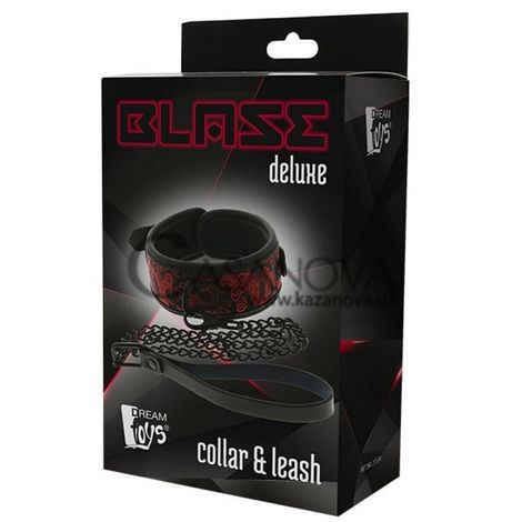 Основное фото Ошейник с поводком Blaze Deluxe Collar & Leash чёрно-красный