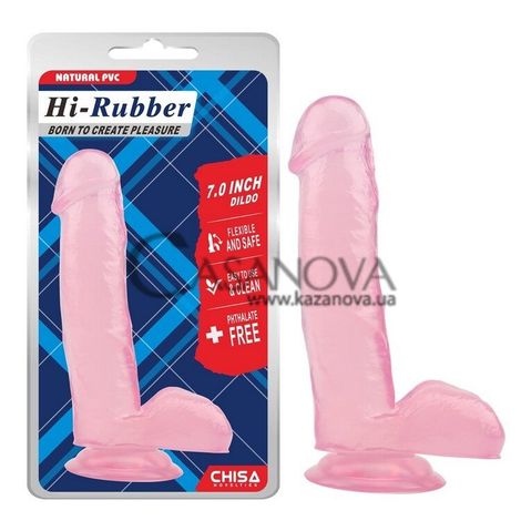 Основное фото Фаллоимитатор на присоске Hi-Rubber Born To Create Pleasure 7 розовый 17,5 см