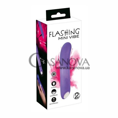 Основное фото Вибратор для точки G Flashing Mini Vibe пурпурный 15 см