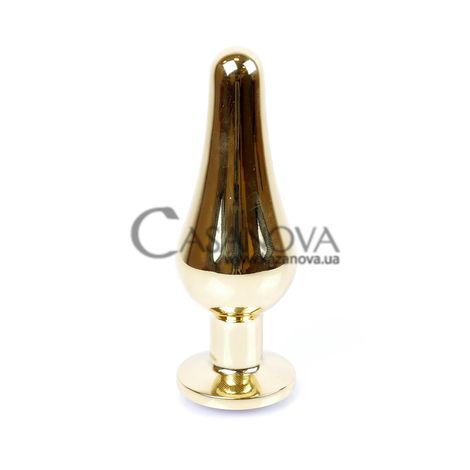 Основное фото Анальная пробка Plug-Jewellery Butt Plug BS6400062 золотая с малиновым кристаллом 9,5 см