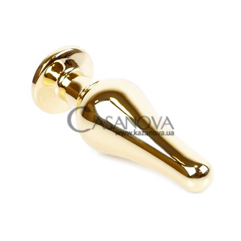 Основне фото Анальна пробка Plug-Jewellery Butt Plug BS6400062 золота з малиновим кристалом 9,5 см