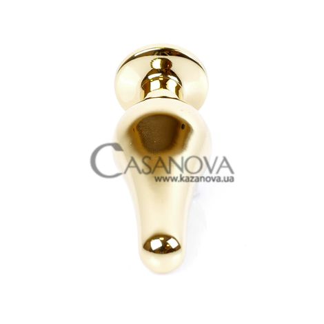 Основное фото Анальная пробка Plug-Jewellery Butt Plug BS6400062 золотая с малиновым кристаллом 9,5 см