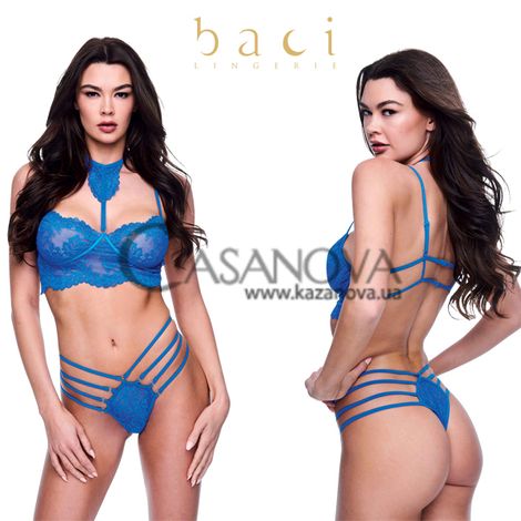 Основне фото Комплект білизни Baci 2pc Strappy Lace Bra & Panty Set синій