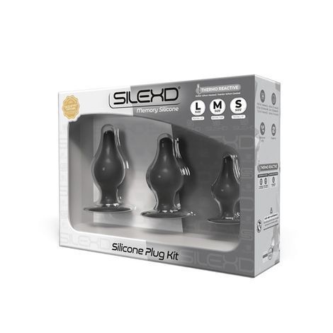 Основне фото Набір анальних пробок SilexD Silicone Plug Kit чорний
