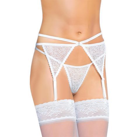 Основное фото Пояс со стрингами SoftLine Garterbelt 3318 S/M белый