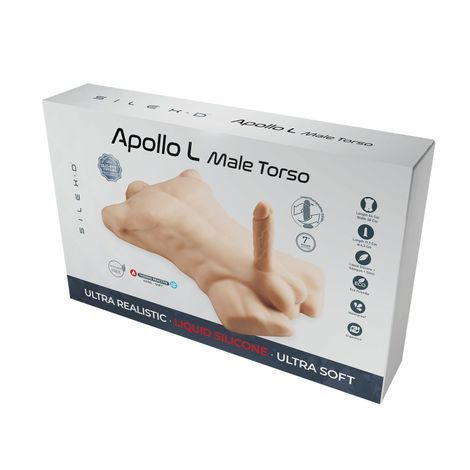 Основное фото Реалистичный фаллоимитатор с мужским торсом SilexD Apollo L Male Torso телесный 17,8см