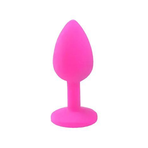 Основное фото Силиконовая анальная пробка Crystal Silicone Diamond S розовая с прозрачным кристаллом 7,5 см