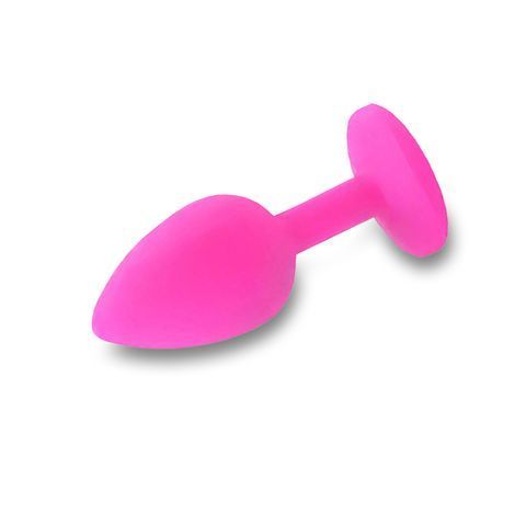 Основное фото Силиконовая анальная пробка Crystal Silicone Diamond S розовая с прозрачным кристаллом 7,5 см