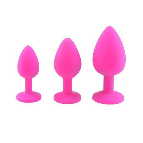 Основное фото Силиконовая анальная пробка Crystal Silicone Diamond S розовая с прозрачным кристаллом 7,5 см