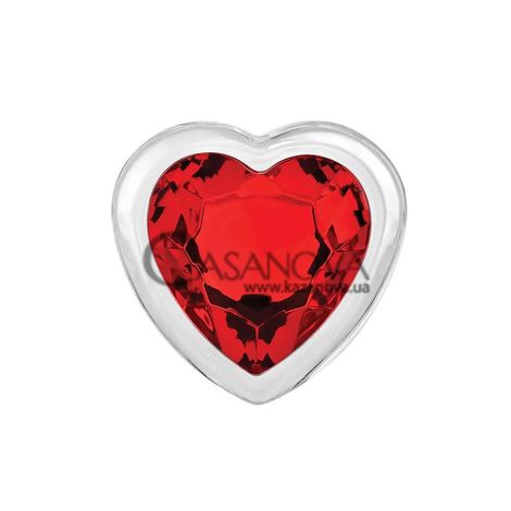 Основне фото Скляна анальна пробка A&E Red Heart Gem L прозора 9,6 см