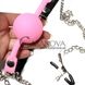 Додаткове фото Кляп із затискачами на соски DS Fetish Locking Gag With Nipple Clamps рожевий