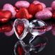 Дополнительное фото Стеклянная анальная пробка A&E Red Heart Gem L прозрачная 9,6 см