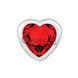Додаткове фото Скляна анальна пробка A&E Red Heart Gem L прозора 9,6 см