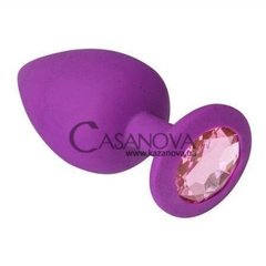 Основное фото Анальная пробка Purple Silicone Pink Topaz L фиолетово-розовая 9 см