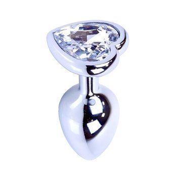 Основное фото Анальная пробка Boss of Toys Boss Series Exclusivity Jewellery Silver Heart Plug S BS6400048 серебристая с прозрачным камнем 7 см