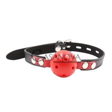 Основне фото Кляп DS Fetish Locking Ball Gag червоно-чорний