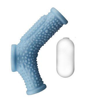 Основне фото Насадка з вібрацією Lovetoy Vibrating Drip Knights Ring With Scrotum Sleeve біла 13 см