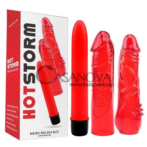 Основное фото Набор для удовольствия Hot Storm Hers Dildo Kit красный