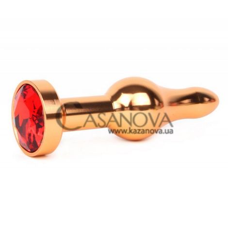 Основное фото Анальная пробка Anal Jewelry Plugs золотистая с красным кристаллом 10,3 см