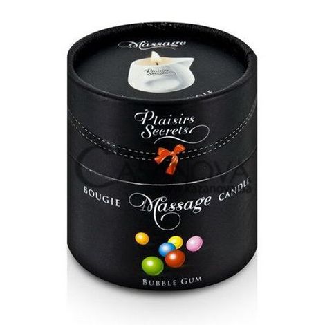 Основне фото Масажна олія Plaisirs Secrets Bougie Massage Candle Bubble Gum жувальна гумка 80 мл