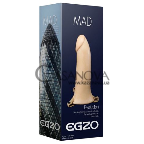 Основное фото Полый страпон Egzo Mad Evolution FH05 телесный 17 см