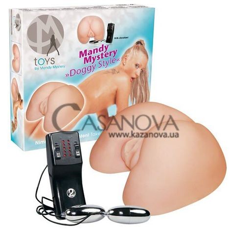 Основное фото Искусственная вагина и анус с вибрацией Mandy Mystery Doggy Style телесная