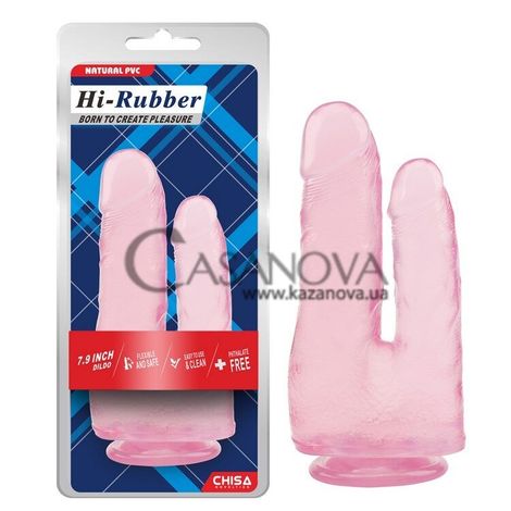 Основне фото Подвійний фалоімітатор Hi-Rubber Born To Create Pleasure 7.9 Inch рожевий 23 см