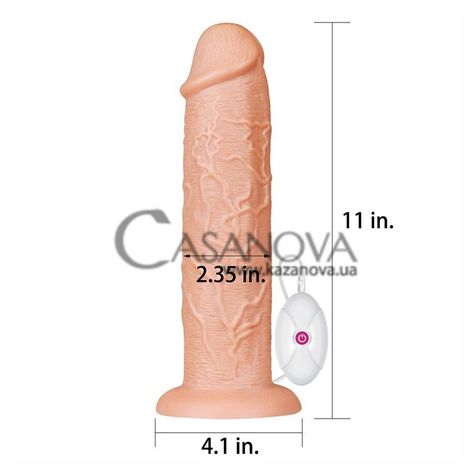 Основне фото Вібратор на присосці Realistic Long Vibrating Dildo тілесний 27,9 см