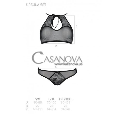 Основне фото Комплект білизни Passion Ursula Set жіночий чорний