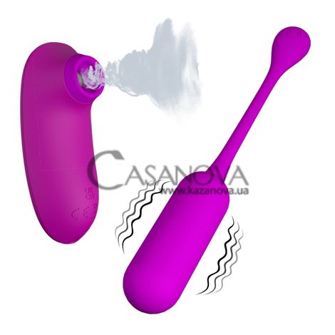 Основне фото Комплект з віброяйця та вакуумного стимулятора Lybaile Pretty Love Curupira Multifunctional 2 In 1 фіолетовий