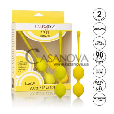 Основне фото Набір вагінальних кульок California Exotic Novelties Kegel Training Set Lemon жовтий