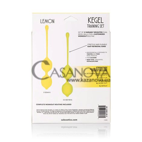 Основне фото Набір вагінальних кульок California Exotic Novelties Kegel Training Set Lemon жовтий