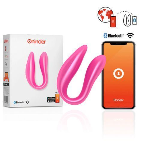 Основное фото Смарт вибратор для пар Oninder Double Pleasure розовый 8,5 см
