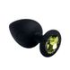 Додаткове фото Анальна пробка Black Silicone Chrysolite M чорно-оливкова 8,5 см