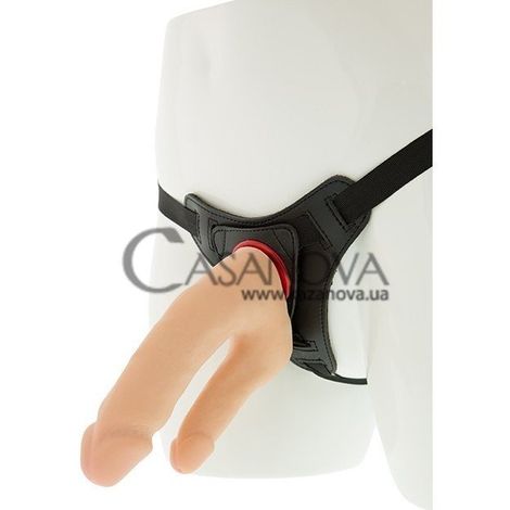 Основное фото Женский двойной страпон Double Penetrator Harness телесный 16 см