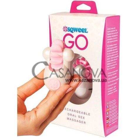 Основне фото Симулятор оральних ласк для жінок Sqweel Go біло-рожевий