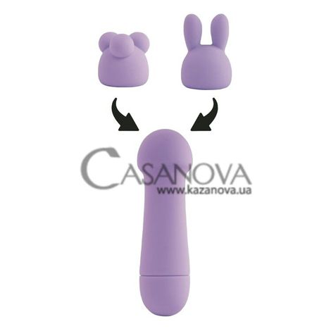 Основне фото Кліторальний вібратор із 2 насадками Feelztoys Mister Bunny фіолетовий 13,5 см