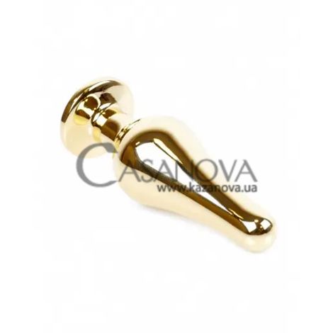 Основное фото Анальная пробка Plug-Jewellery Butt Plug BS6400063 золотистая с розовым камнем 9,5 см