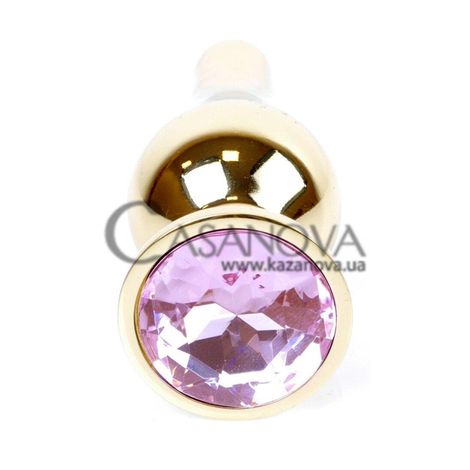 Основне фото Анальна пробка Plug-Jewellery Butt Plug BS6400063 золотистий з рожевим каменем 9,5 см.