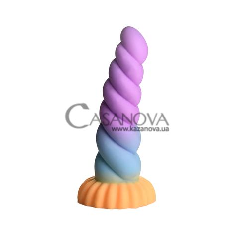 Основное фото Фаллоимитатор Creature Cocks Mystique Silicone Unicorn Dildo в виде рога единорога разноцветный 21 см