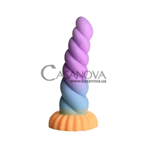 Основне фото Фалоімітатор Creature Cocks Mystique Silicone Unicorn Dildo у вигляді рогу єдинорога різнокольоровий 21 см