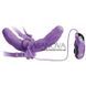 Додаткове фото Двосторонній вібрострапон Vibrating Double Delight Strap-On фіолетовий 12,7 см