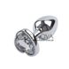 Додаткове фото Анальна пробка Seamless Silver Metal Heart Diamond S срібляста з білим 7,5 см