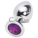 Дополнительное фото Анальная пробка Anal Jewelry Silver Plug Large серебристая с фиолетовым 9,5 см