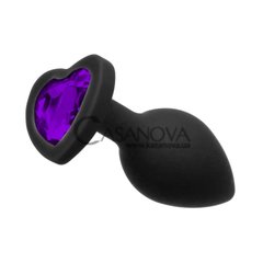 Основное фото Анальная пробка Seamless Starting Black Silicone Heart Diamond Violet 7,5 см черная