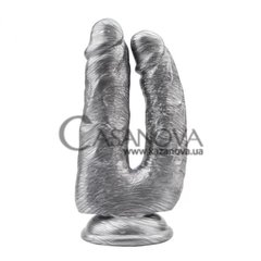 Основне фото Подвійний фалоімітатор на присосці Dark Muscle Dick Cumming сріблястий 18 см